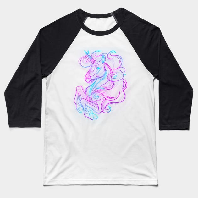 Electric Unicorn Baseball T-Shirt by Khrysalis Studios